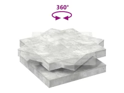 Hot Mesa de centro | Mesa de apoio rotativa a 360 graus 90x90x34.5 cm cinza cimento Cinzento