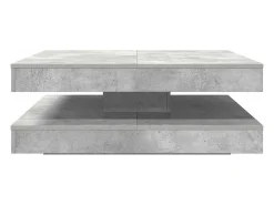 Hot Mesa de centro | Mesa de apoio rotativa a 360 graus 90x90x34.5 cm cinza cimento Cinzento