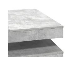 Hot Mesa de centro | Mesa de apoio rotativa a 360 graus 90x90x34.5 cm cinza cimento Cinzento
