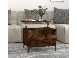 Mesa de centro | Mesa de apoio 60x44.5x45 cm derivados madeira carvalho fumado^ Mesa De Centro