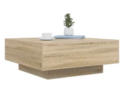 Mesa De Centro* Mesa de centro | Mesa de apoio 80x80x31 cm contraplacado carvalho sonoma Castanho