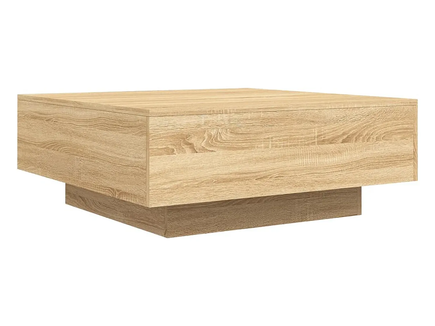 Mesa De Centro* Mesa de centro | Mesa de apoio 80x80x31 cm contraplacado carvalho sonoma Castanho