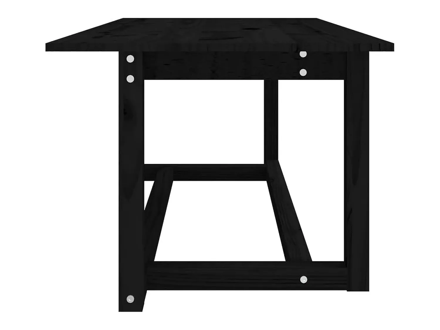 Mesa De Centro| Mesa de centro | Mesa de apoio 110x55x45 cm madeira de pinho maciça Preto