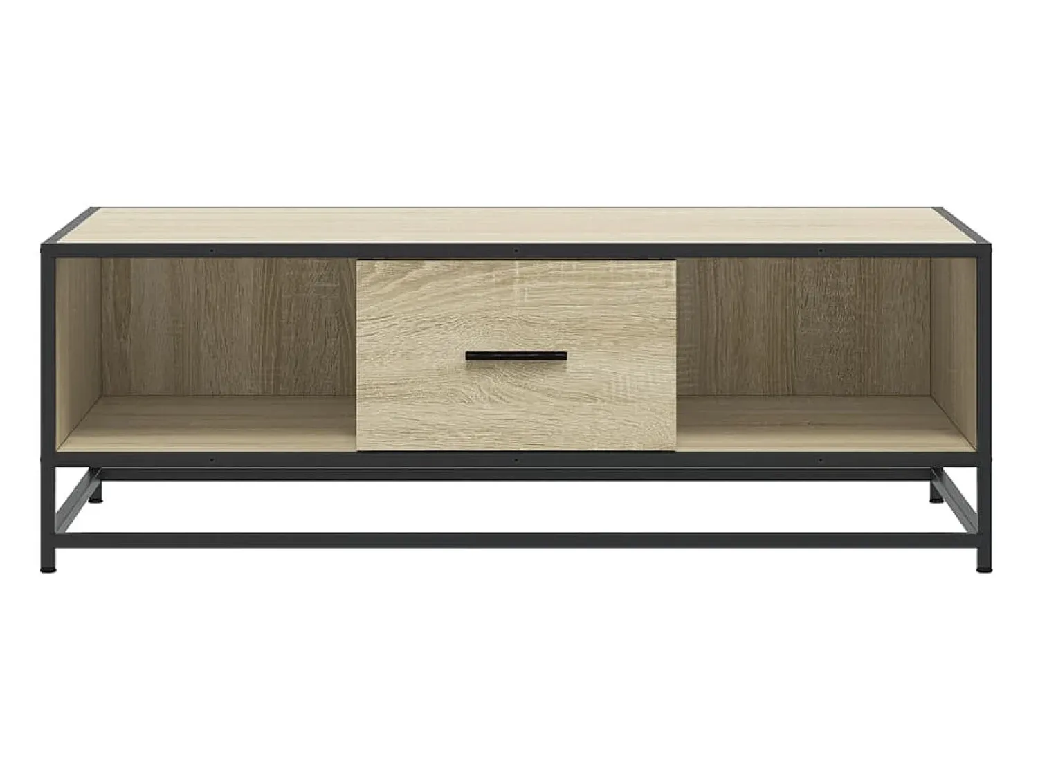 Mesa De Centro* Mesa de centro | Mesa de apoio 100x57x35cm deriv. madeira/metal carvalho sonoma Castanho