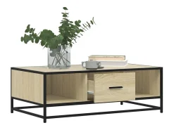 Mesa De Centro* Mesa de centro | Mesa de apoio 100x57x35cm deriv. madeira/metal carvalho sonoma Castanho