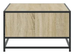 Mesa De Centro* Mesa de centro | Mesa de apoio 100x57x35cm deriv. madeira/metal carvalho sonoma Castanho