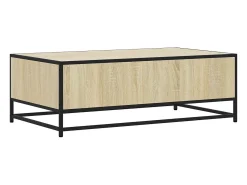 Mesa De Centro* Mesa de centro | Mesa de apoio 100x57x35cm deriv. madeira/metal carvalho sonoma Castanho
