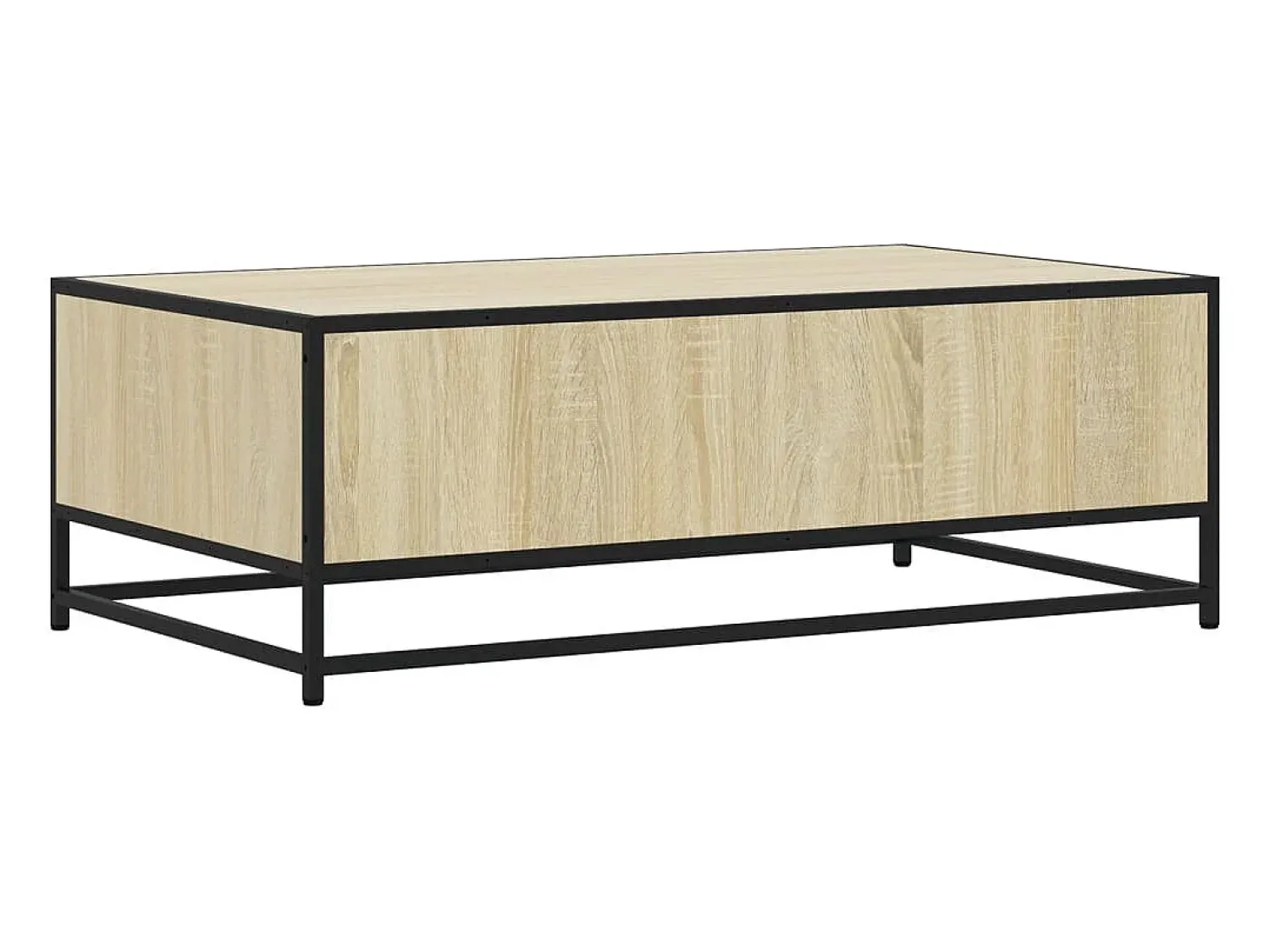 Mesa De Centro* Mesa de centro | Mesa de apoio 100x57x35cm deriv. madeira/metal carvalho sonoma Castanho