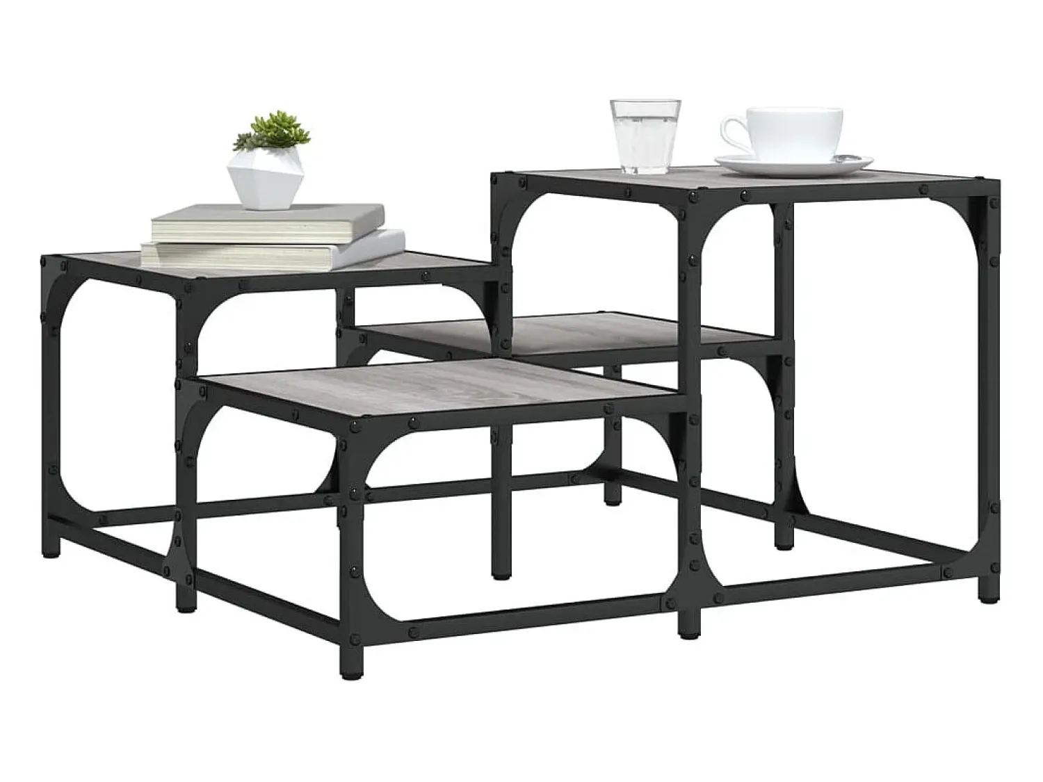 Mesa de centro | Mesa de apoio 68x68x40 cm derivados de madeira sonoma^ Mesa De Centro