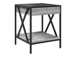 Mesa de centro | Mesa de apoio luzes LED Infinity 40x40x49 cm sonoma^ Mesa De Centro