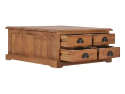 Mesa De Centro| Mesa de centro | Mesa de apoio | Mesa de café 68x68x30 cm madeira de teca maciça Castanho
