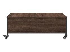 Mesa de centro | Mesa de apoio com rodas derivados de madeira carvalho^ Mesa De Centro