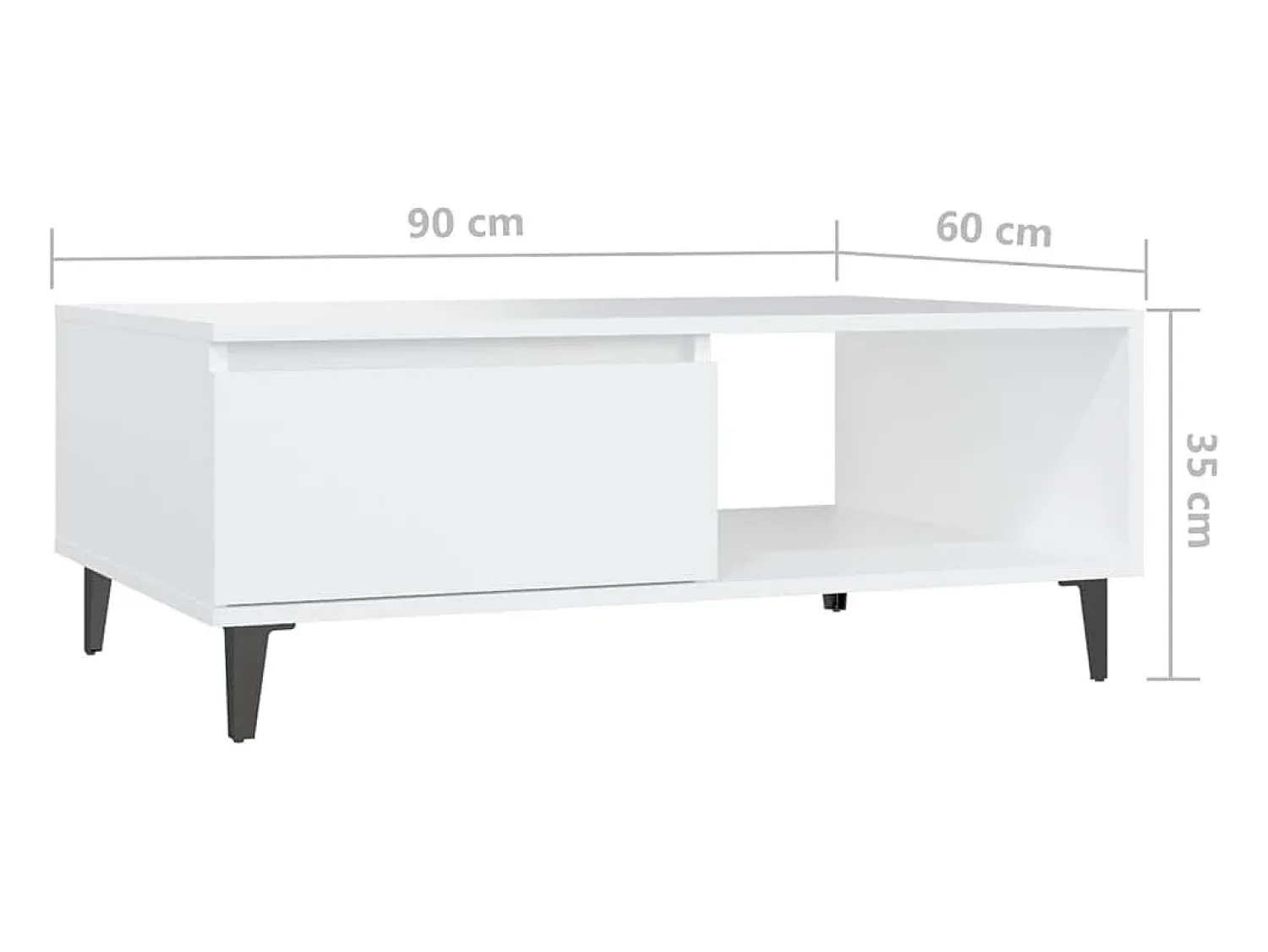 Mesa de centro | Mesa de apoio 90x60x35 cm contraplacado^ Mesa De Centro