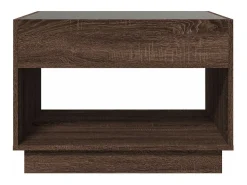 Mesa de centro | Mesa de apoio luzes LED Infinity 70x50x50 cm carvalho Castanho