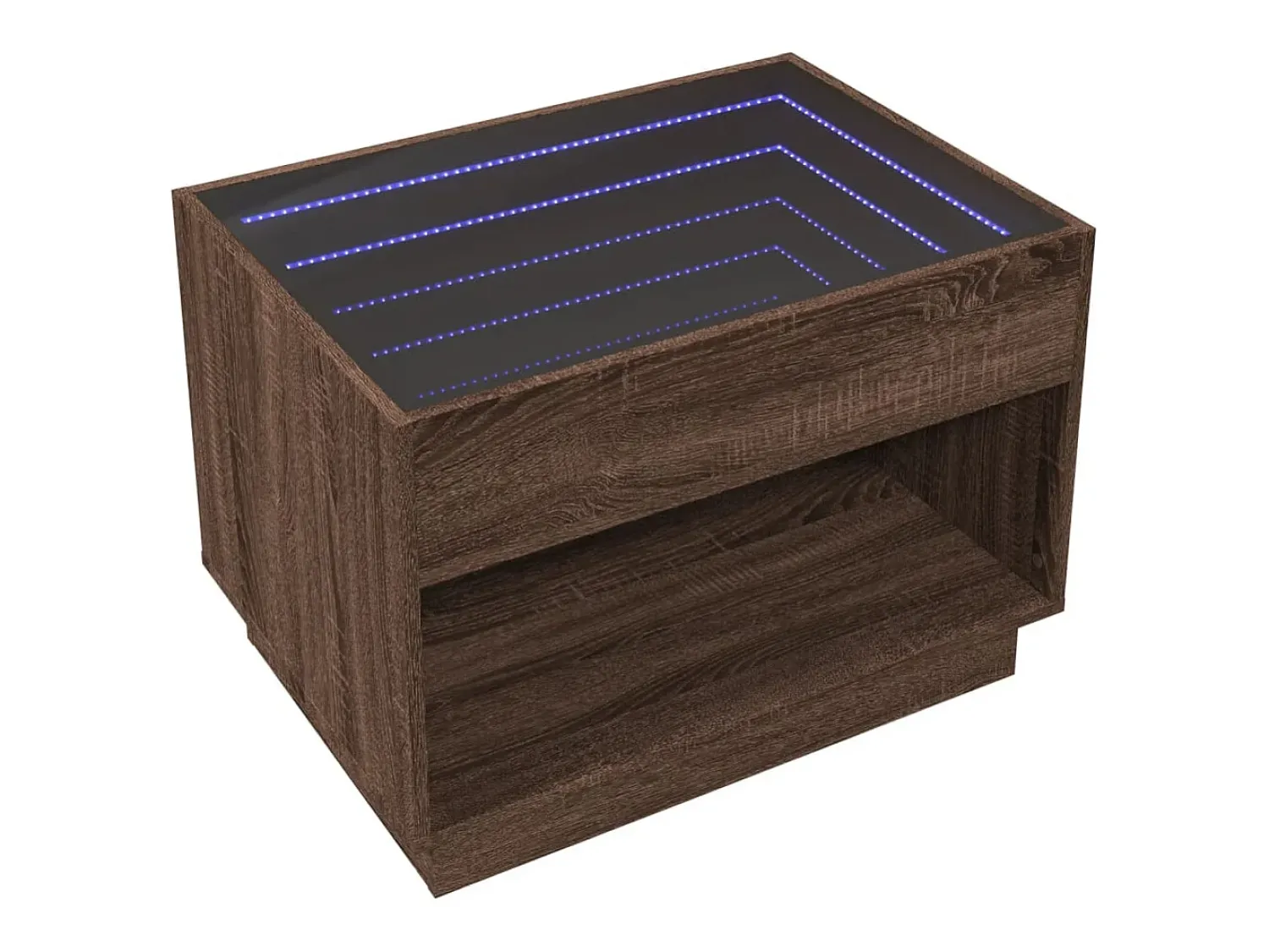 Mesa de centro | Mesa de apoio luzes LED Infinity 70x50x50 cm carvalho Castanho