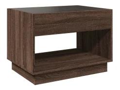 Mesa de centro | Mesa de apoio luzes LED Infinity 70x50x50 cm carvalho Castanho