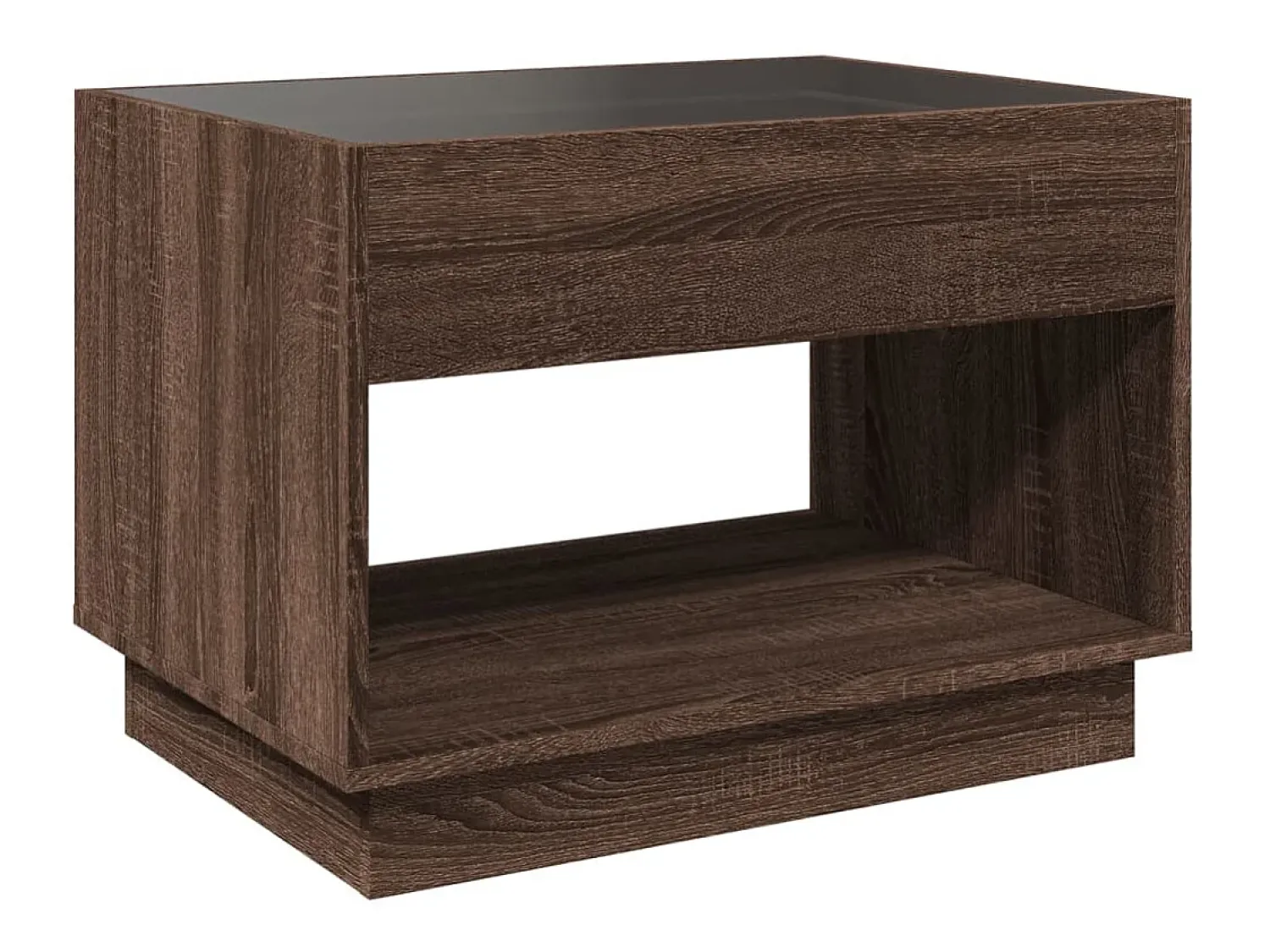 Mesa de centro | Mesa de apoio luzes LED Infinity 70x50x50 cm carvalho Castanho
