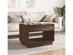 Mesa de centro | Mesa de apoio luzes LED Infinity 70x50x50 cm carvalho Castanho