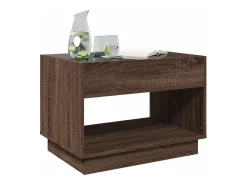 Mesa de centro | Mesa de apoio luzes LED Infinity 70x50x50 cm carvalho Castanho