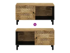 Mesa de centro | Mesa de apoio | Mesa de café 80x50x40 cm madeira de mangueira maciça Castanho