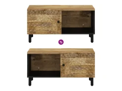 Mesa de centro | Mesa de apoio | Mesa de café 80x50x40 cm madeira de mangueira maciça Castanho