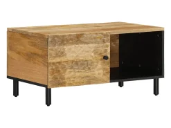 Mesa de centro | Mesa de apoio | Mesa de café 80x50x40 cm madeira de mangueira maciça Castanho