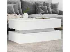 Mesa de centro | Mesa de apoio com luzes LED 90x50x40 cm^ Mesa De Centro