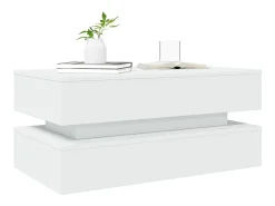 Mesa de centro | Mesa de apoio com luzes LED 90x50x40 cm^ Mesa De Centro