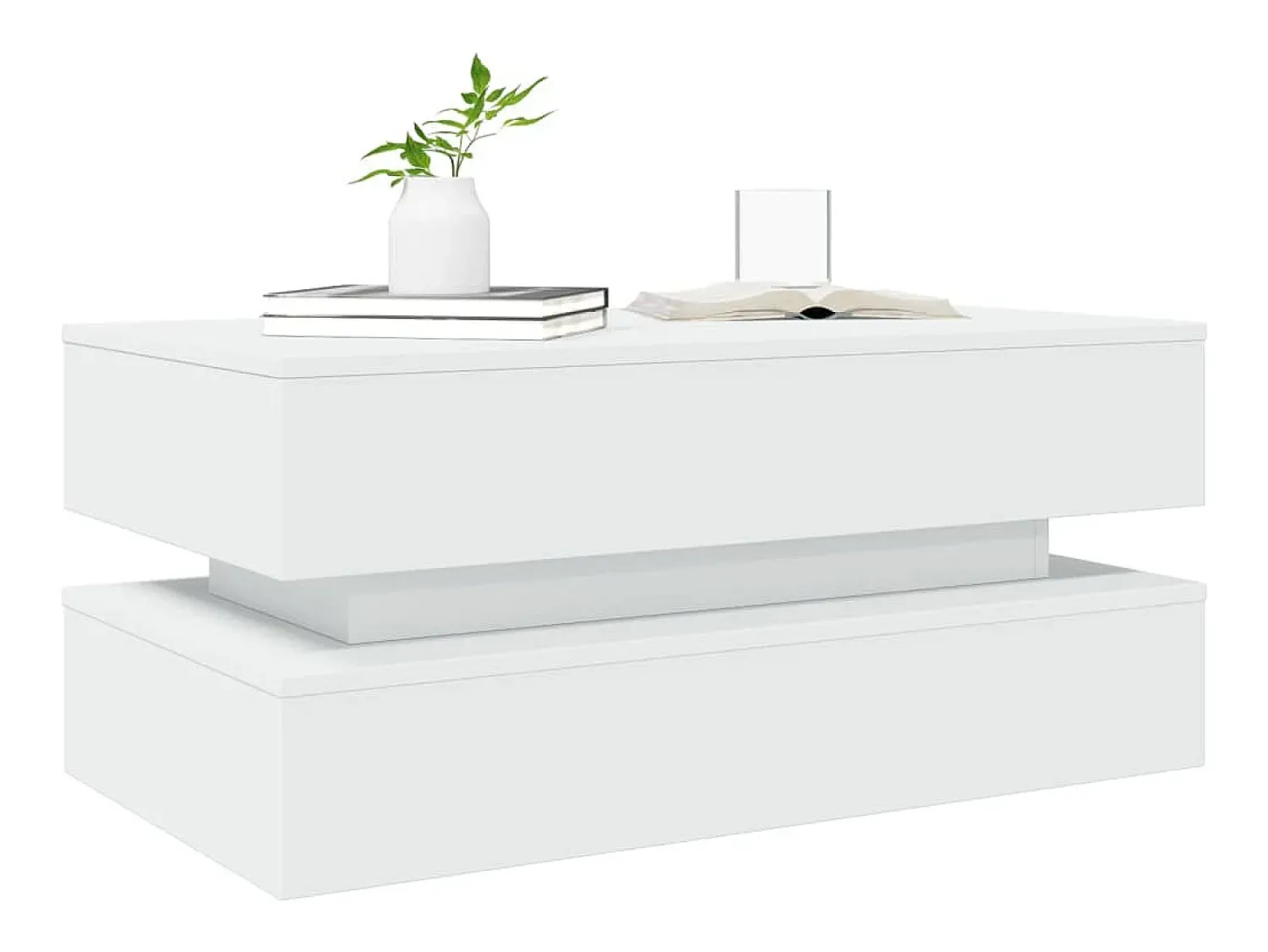 Mesa de centro | Mesa de apoio com luzes LED 90x50x40 cm^ Mesa De Centro