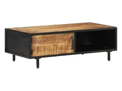 Mesa De Centro| Mesa de centro | Mesa de apoio | Mesa de café 105x50x35 cm madeira de mangueira áspera Castanho