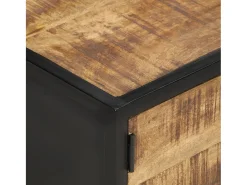 Mesa De Centro| Mesa de centro | Mesa de apoio | Mesa de café 105x50x35 cm madeira de mangueira áspera Castanho