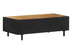 Mesa De Centro| Mesa de centro | Mesa de apoio | Mesa de café 105x50x35 cm madeira de mangueira áspera Castanho