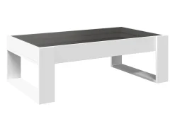 Mesa De Centro| Mesa de centro | Mesa de apoio luzes LED Infinity 90x53x30 cm Branco