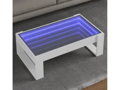 Mesa De Centro| Mesa de centro | Mesa de apoio luzes LED Infinity 90x53x30 cm Branco
