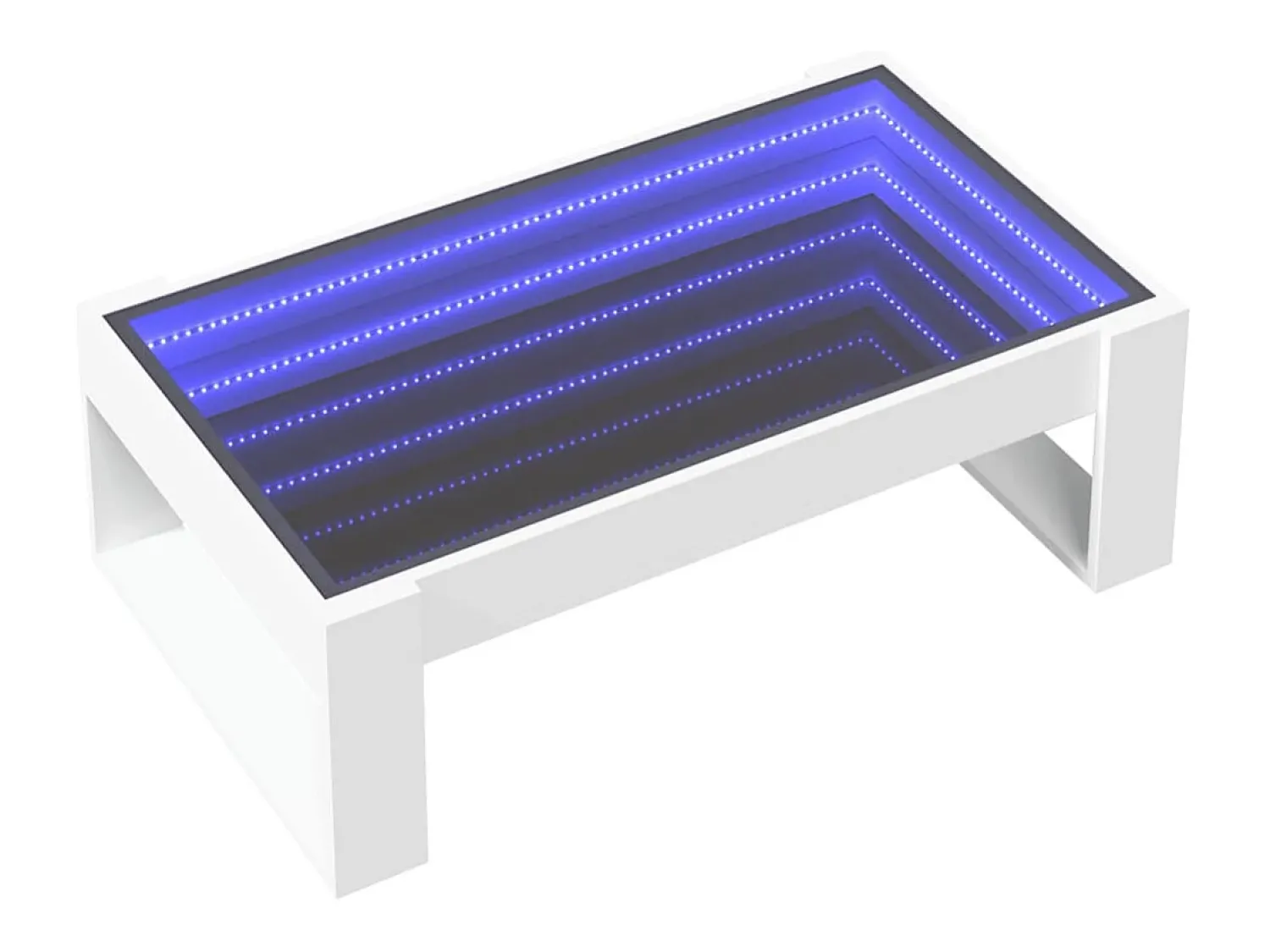 Mesa De Centro| Mesa de centro | Mesa de apoio luzes LED Infinity 90x53x30 cm Branco