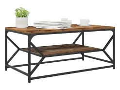 Mesa De Centro| Mesa de centro | Mesa de apoio | Mesa de café Madeira antiga 90x50x40 cm Castanho