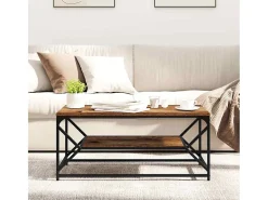 Mesa De Centro| Mesa de centro | Mesa de apoio | Mesa de café Madeira antiga 90x50x40 cm Castanho