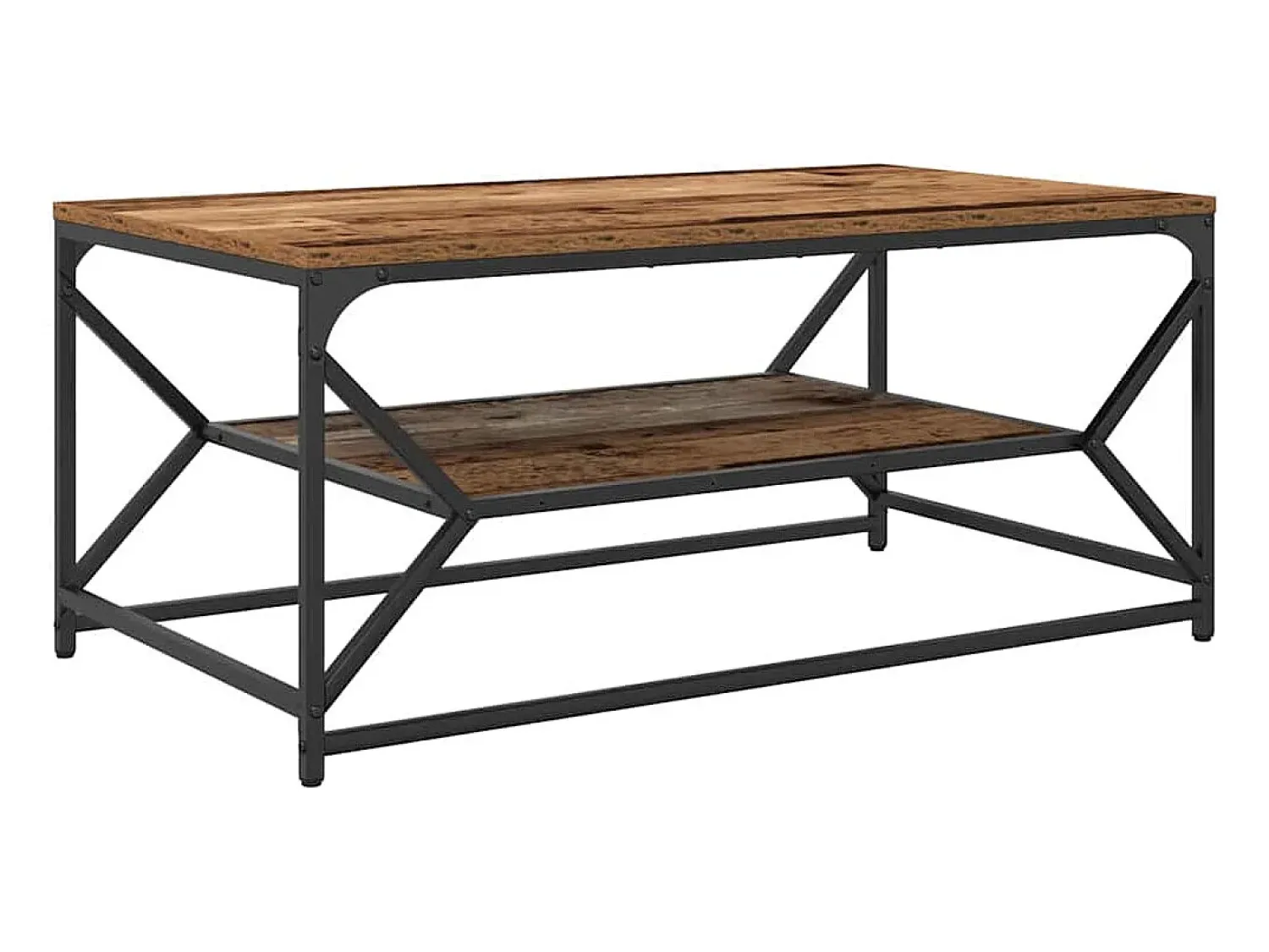 Mesa De Centro| Mesa de centro | Mesa de apoio | Mesa de café Madeira antiga 90x50x40 cm Castanho