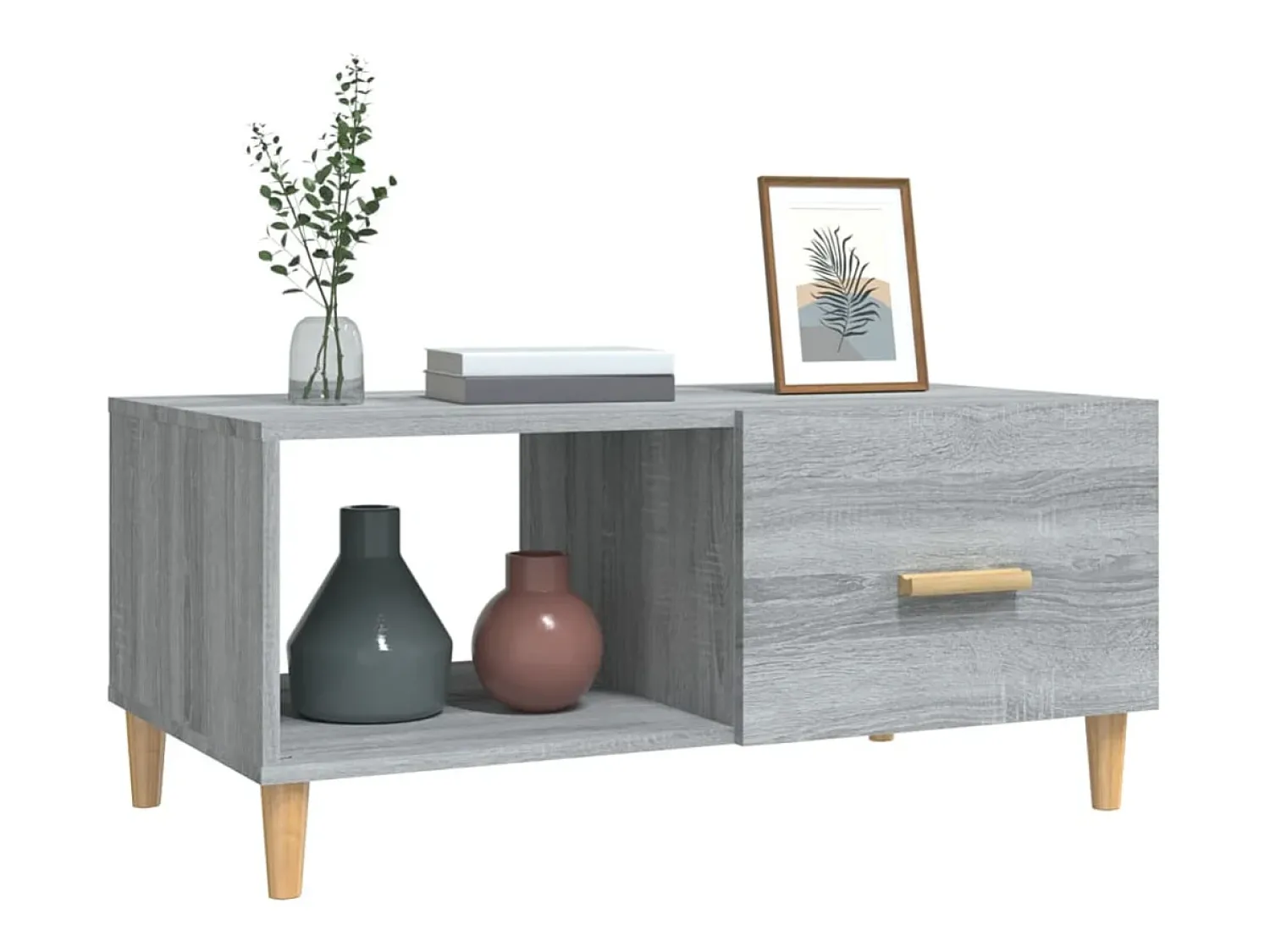 Mesa de centro | Mesa de apoio 89.5x50x40 cm derivados madeira sonoma^ Mesa De Centro