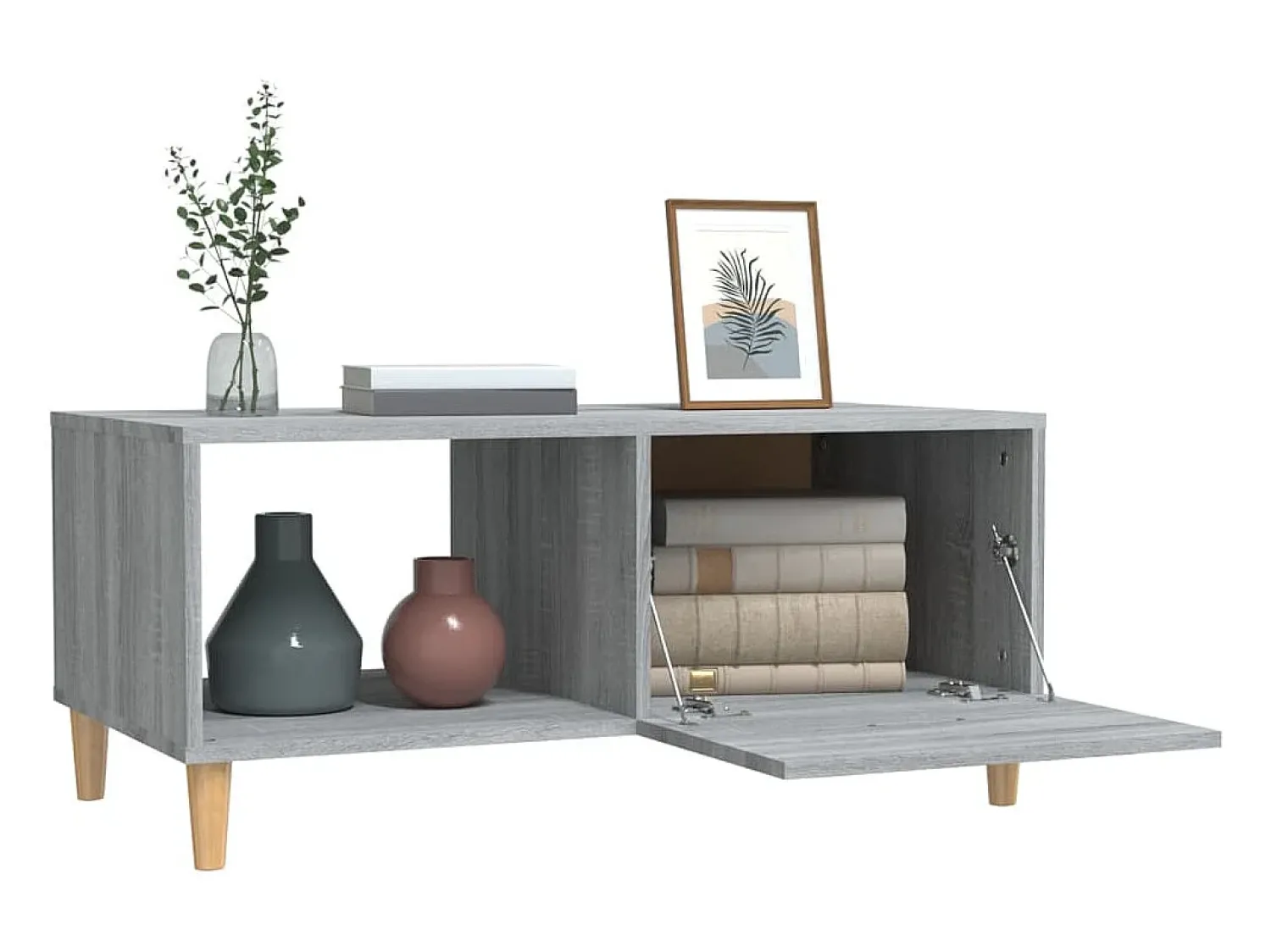 Mesa de centro | Mesa de apoio 89.5x50x40 cm derivados madeira sonoma^ Mesa De Centro