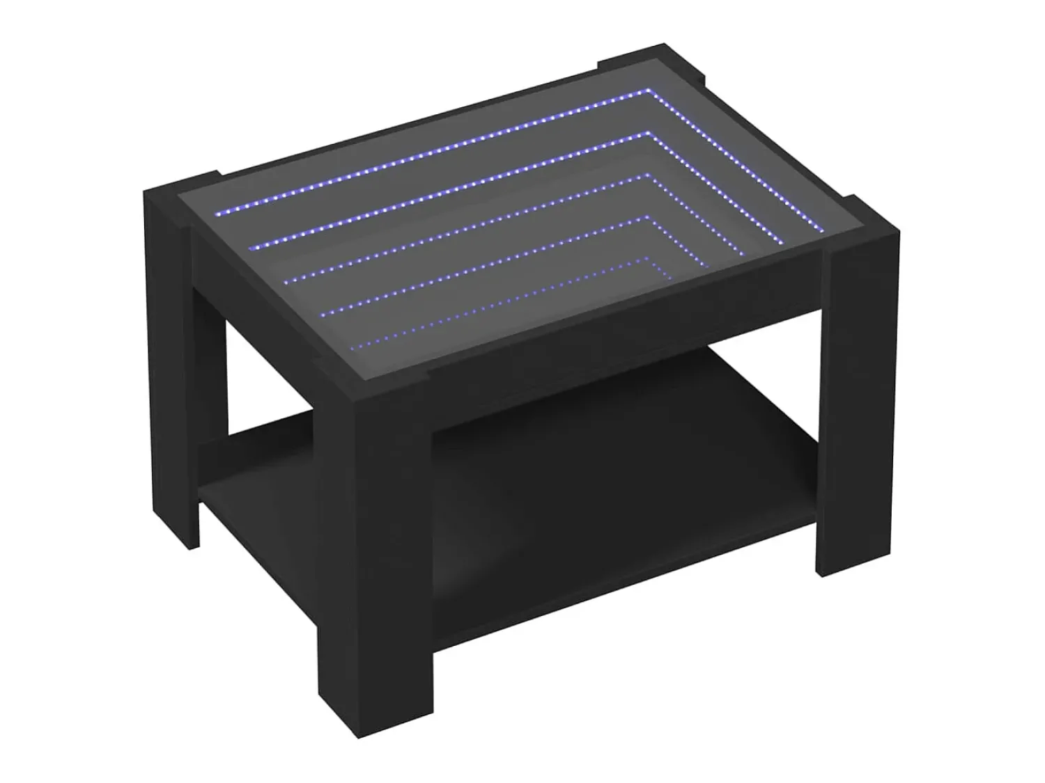 Mesa De Centro* Mesa de centro | Mesa de apoio c/ LEDs 73x53x45 cm derivados de madeira Preto