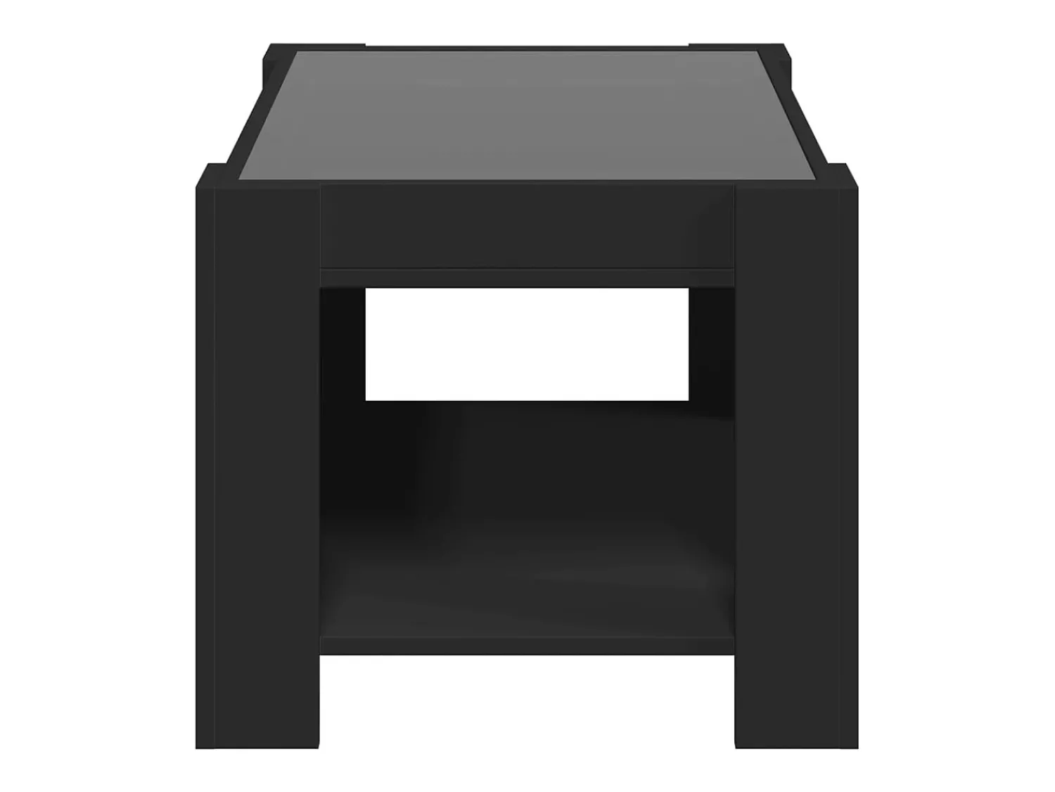 Mesa De Centro* Mesa de centro | Mesa de apoio c/ LEDs 73x53x45 cm derivados de madeira Preto