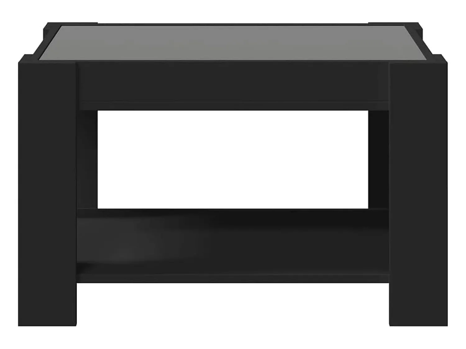 Mesa De Centro* Mesa de centro | Mesa de apoio c/ LEDs 73x53x45 cm derivados de madeira Preto