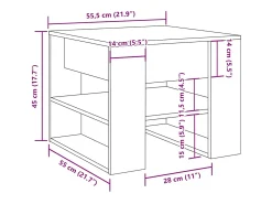 Mesa De Centro| Mesa de centro | Mesa de apoio | Mesa de café 55.5x55x45 cm derivados de madeira madeira velha Castanho