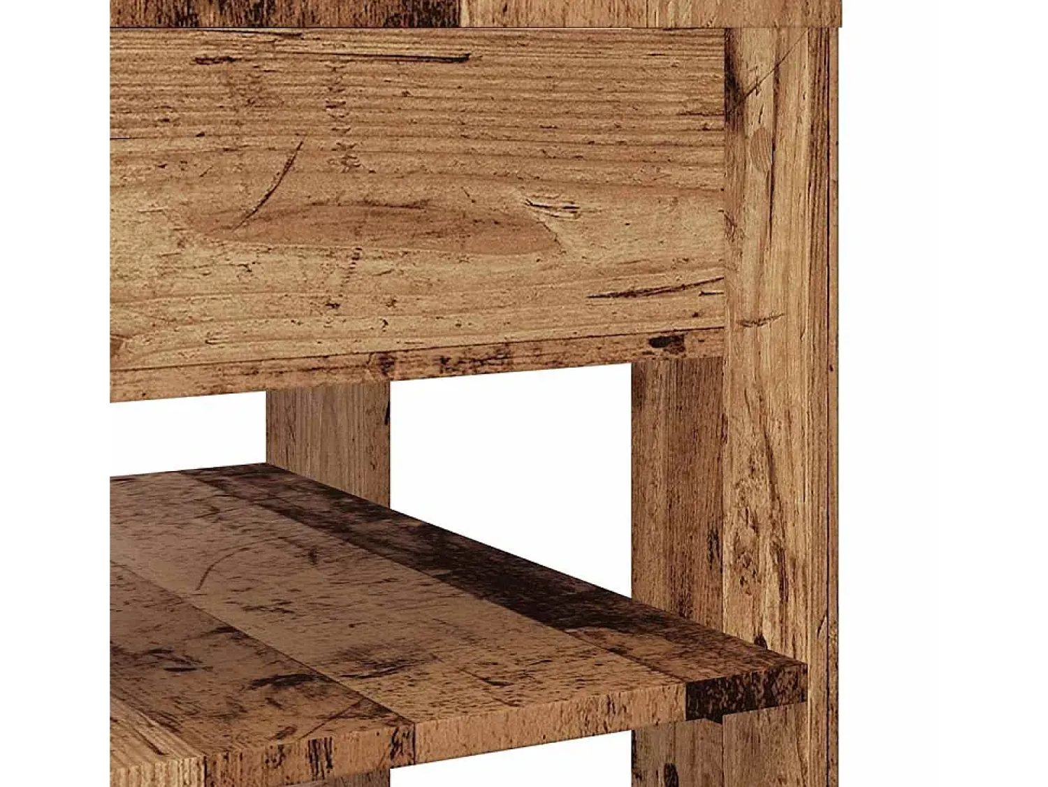 Mesa De Centro| Mesa de centro | Mesa de apoio | Mesa de café 55.5x55x45 cm derivados de madeira madeira velha Castanho