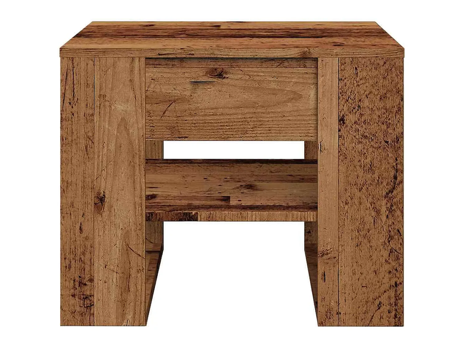 Mesa De Centro| Mesa de centro | Mesa de apoio | Mesa de café 55.5x55x45 cm derivados de madeira madeira velha Castanho