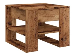 Mesa De Centro| Mesa de centro | Mesa de apoio | Mesa de café 55.5x55x45 cm derivados de madeira madeira velha Castanho