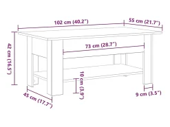 Mesa de centro | Mesa de apoio Carvalho 102x55x42 cm^ Mesa De Centro