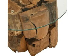 Mesa De Centro* Mesa de centro | Mesa de apoio 60 cm madeira flutuante de teca maciça Castanho