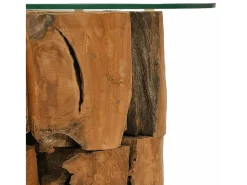 Mesa De Centro* Mesa de centro | Mesa de apoio 60 cm madeira flutuante de teca maciça Castanho